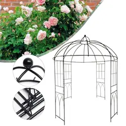 Arc de jardin en métal en forme de cage à oiseaux, plante de cour grimpante, décor de Stand de fleurs pour fête de mariage en plein air 