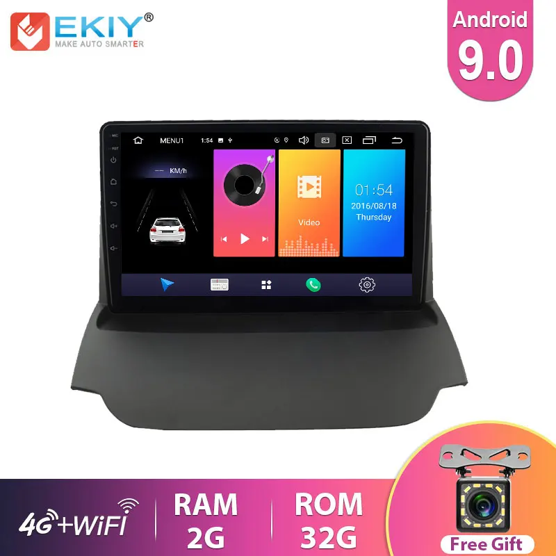 EKIY 9'' IPS Android 9.0 For Ford Ecosport 2013-2017 Car Radio Multimedia Video Player Stereo Navigation GPS BT FM Head Unit DVD