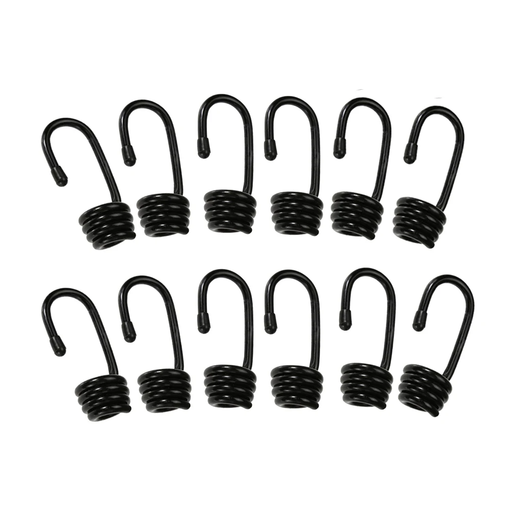 24 Pieces Bungee Shock Cord Hooks 6mm Metal Clips For Kayak Covers Sunshades