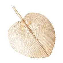 Czysty wentylator Handmade DIY w kształcie serca tkane z bambusa wentylatory na letnie narzędzia imprezowe tanie tanio BAMBOO Basketry Z tworzywa sztucznego Cooling Fan
