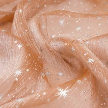 Маленькая рождественская ткань из тюля с бронзовым блеском из органзы для женщин, блузки и платья для вечеринок 25*150 см TJ0323