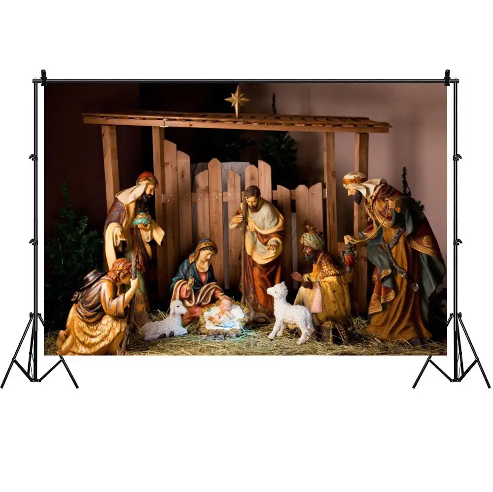 

Christian Birth Jesus Photography Backdrop Photo Background Studio Prop Decoration Nativity Scene