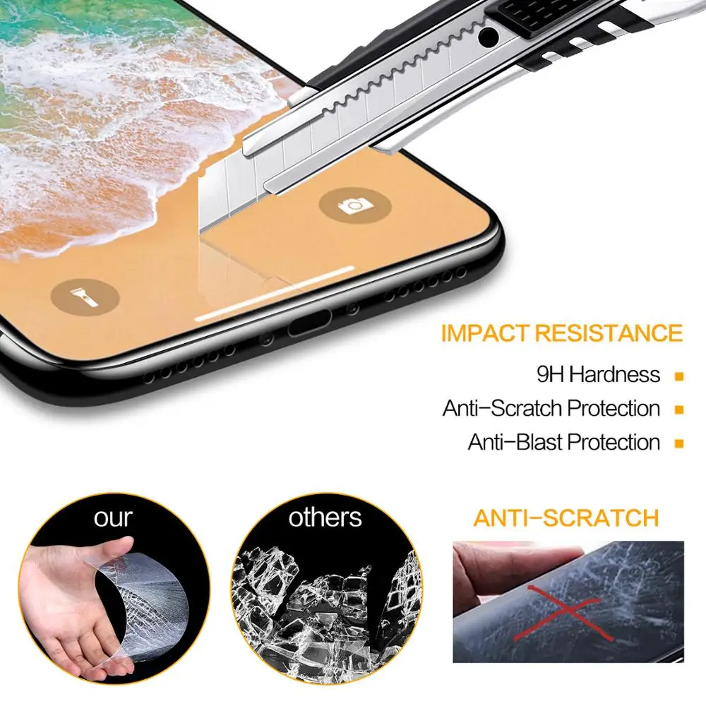 Умное закаленное стекло дьявола для Iphone XR X защита экрана HD полное покрытие Xs Max