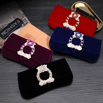 

Women Fashion Evening Bag Big Rhinestone Crystal Diamond Studded Metal Hasp Shining Sparking Clutch Purse Crossbody Shoulder Bag