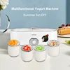220V Electric Yogurt Maker with 4 Glass Ferment Jars Mini Automatic Yogurt Machine Household DIY Yogurt Tools Kitchen Appliance 4