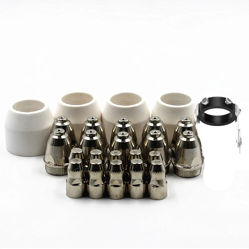 

25pcs P80 Cutting torch Consumable Kit Electrode Tip Nozzle 1.5mm Cup Roller Guide Wheel Outfit Plasma Cutter Consumable