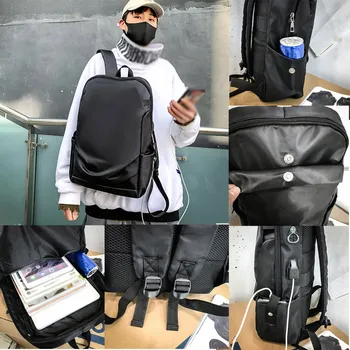 

Fashion Neutral Large Capacity Outdoor Student Bag Shoulder Bag With USB Socket Waterproof Backpack Student Travel Bag#G20