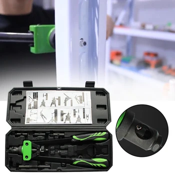 

10pcs/set Boat Building Threaded Nut Household Double Handle Universal Ergonomic Design Manual Riveter Heavy Duty Non Slip