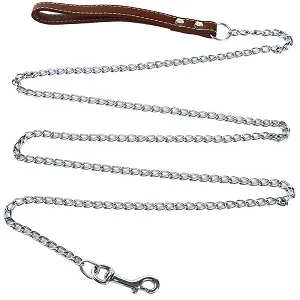 Bite Proof Heavy Duty Chain Dog Leash Pet Metal Lead Handle Trigger Hook Pet Training Collar Leash Necklace Dog Product dog collars engraved	 Dog Collars