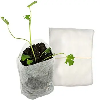 

200pcs Biodegradable Non-woven Nursery Bags Plant Grow Bags Fabric Seedling Pots 10x12cm+14x16cm