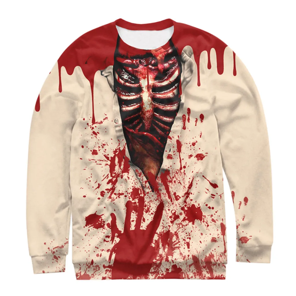 Hoodies Women All Saints' Day 2019 skeleton Print o-neck Horror Streetwear Hoodie Hoodies And Sweatshirts Women Pullovers
