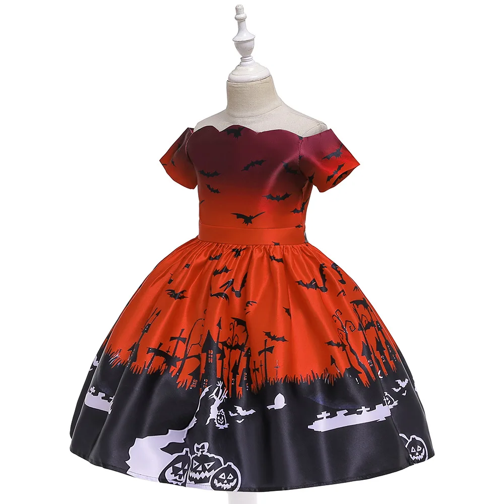 Ghost Elf/детское Любимое винтажное кружевное платье в стиле ретро на Хеллоуин с героями мультфильмов платье для свинга с тыквой для девочек