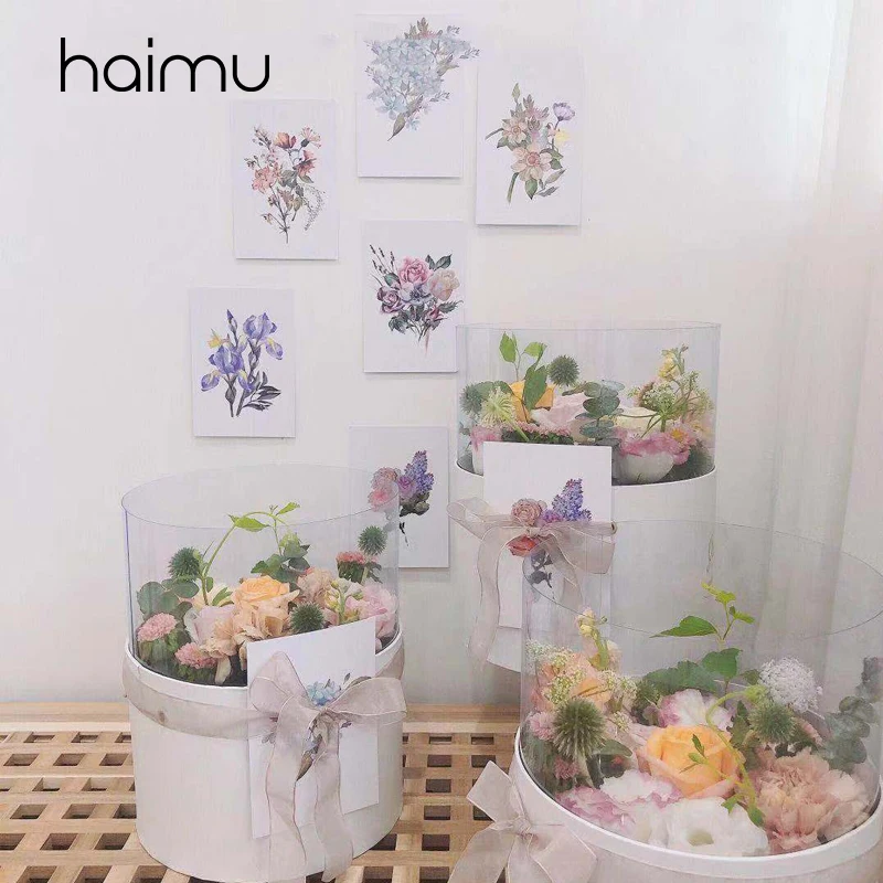 

5pcs Elegant Watercolor Flower Greeting Card Bouquet Valentine's Day Wedding Party Favor Floral Decoration Diy Gift Cards