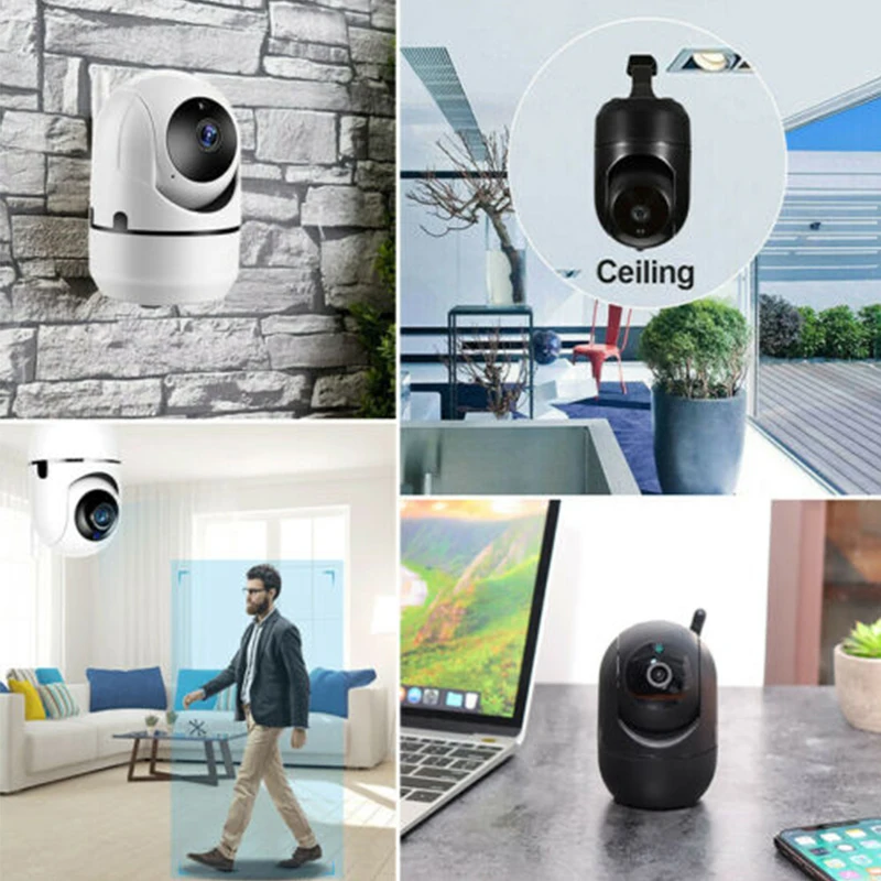 2022 new Surveillance WiFi Camera Black Smart 1080P HD Home Security camera Auto Tracking Network CCTV video Wireless  IP Camera