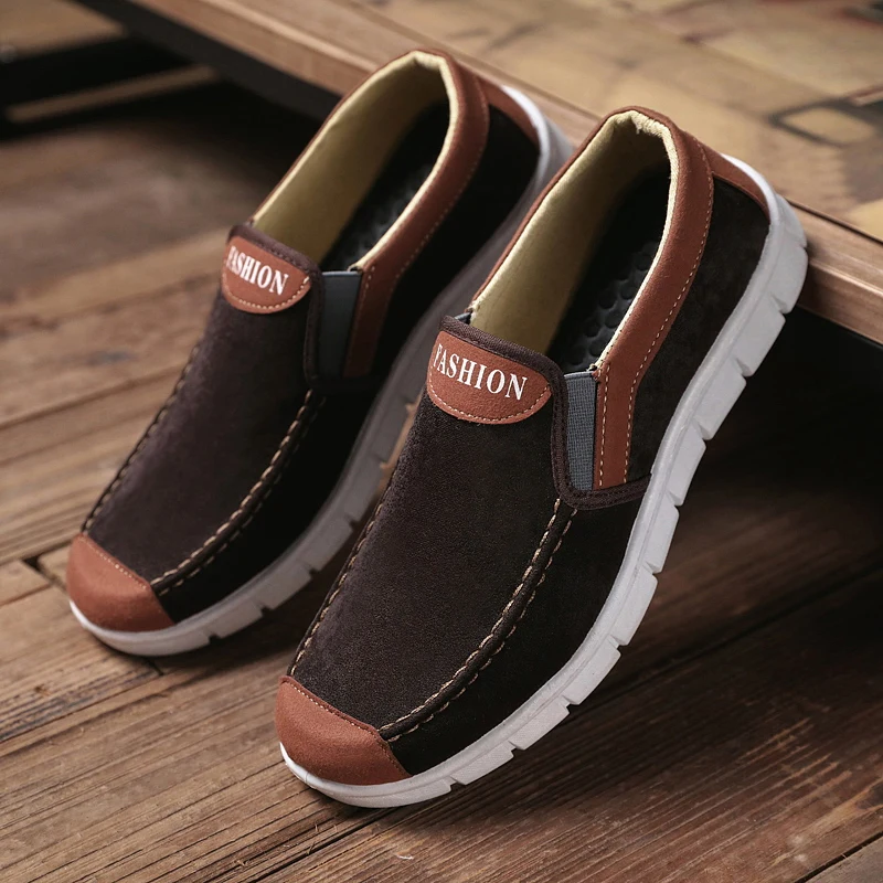 Canvas Shoes Men 2020 Spring Autumn New Fashion Casual Slip-on Blue Man Beans Sports Shoes Loafers Round Head Brown Sneakers Men