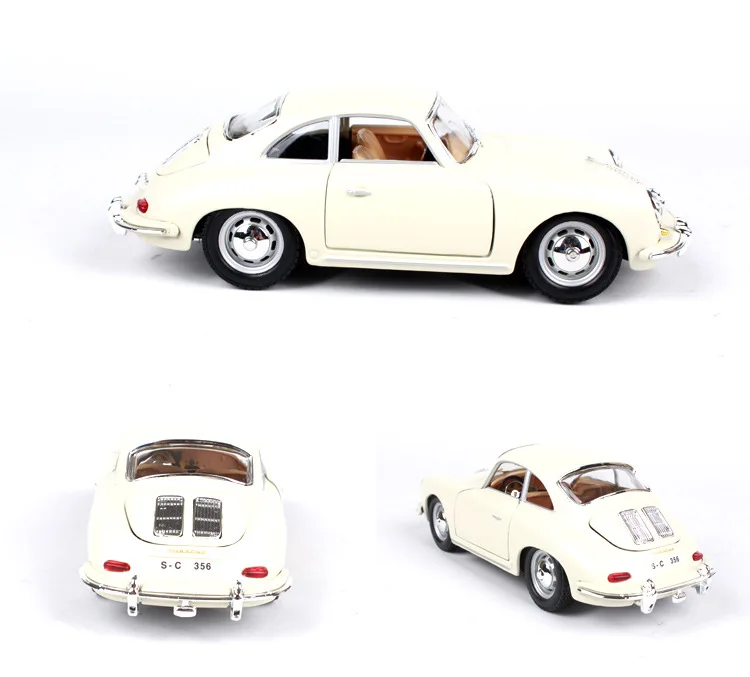 Bburago 1:24 1961 Porsche 356B модель автомобиля из сплава, модель автомобиля, украшение автомобиля, коллекция, Подарочная игрушка