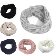 Зимний теплый вязаный шарф для шеи, шарф-хомут с петлей, шаль-снуд, шарф для лыжного скалолазания для мужчин и женщин, шарф-снуд