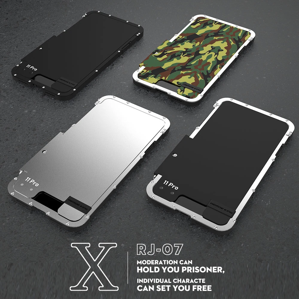 

Luxury Doom Metal Armor Life Dirt Shockproof Aluminum Cover Case for iPhone 11 Pro Max 6s 7 8 Plus X XS XR Steel Flip Case