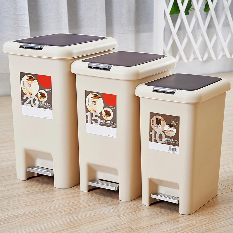 

Home Press The Pedal Double Cover Trash Can Fashion Creative Household Kitchen Trash Cans Multifunctional Bathroom Trash Cans