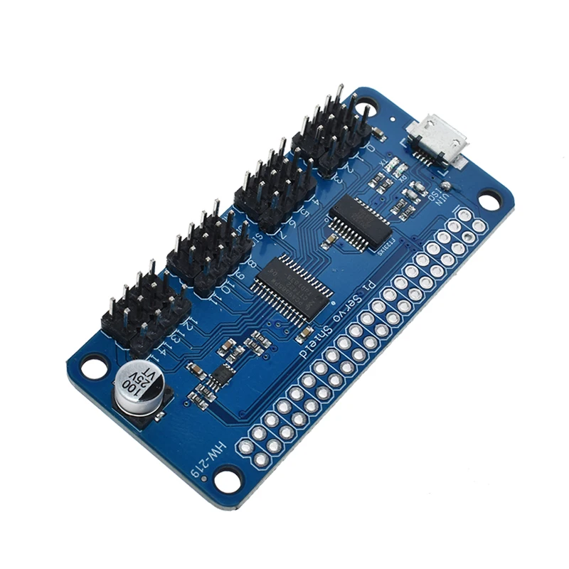 Cappello Servoazionamento Raspberry Pi Che Fornisce Un'Uscita Pwm Precisa Supporto Interfaccia I2C A 16 Canali A 12 Bit Raspberry Pi Zero/Zero W/3B +