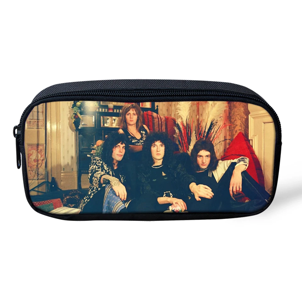 HaoYun Fashion Pencil Case Queen Band Printing Primary Students Pen Bags Cool Band Designer Women's Travel Organise Beauticans