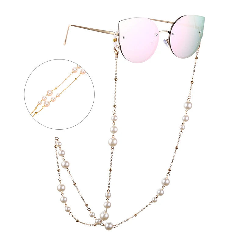 Women Handmade Fashion Imitation Pearl Beaded Eyeglass Sunglass Strap Rope Gifts