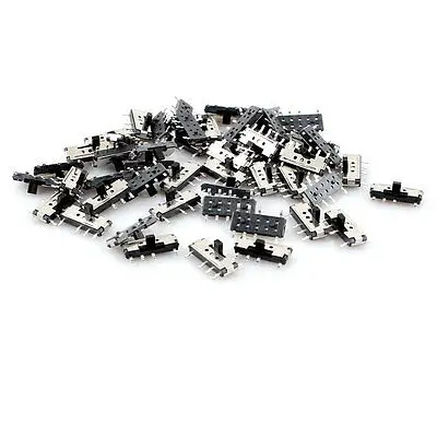 

50 Pcs On/Off/On 3-Position 8 Pin DPDT 2P2T Vertical Mini SMD SMT Slide Switch