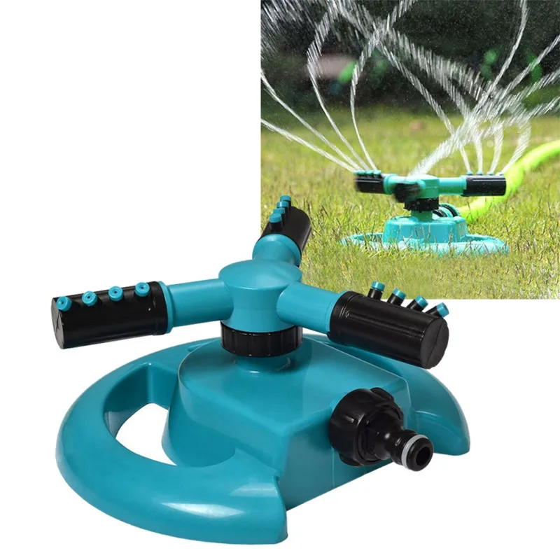 Garden Sprinklers Automatic Watering Grass Lawn 360 Degree Rotating Water Sprinkler 3 Arms Nozzles Irrigation Tools | Дом и сад