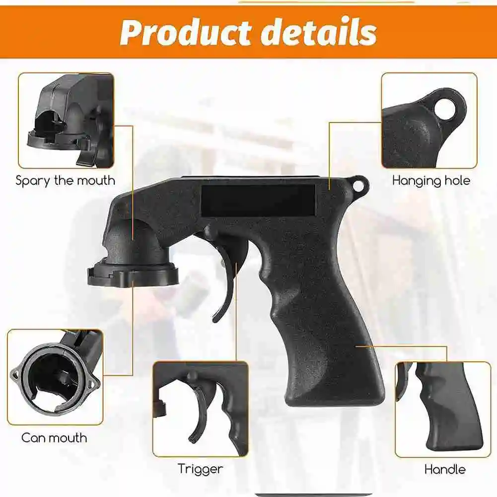 Spray Gun Adaptor Auto Polishing Paint Care Aerosol Spray Gun Handle with Full Grip Lock Car Maintenance Painting Paint Tool