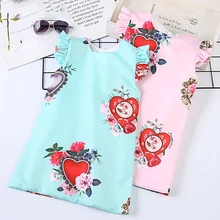 Beenira/платье для девочек; Новинка г.; Летние Стильные платья для маленьких девочек с рукавами-крылышками и цветочным принтом; платье принцессы; одежда; платье