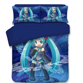 

3D Anime Hatsune Miku Print Bedding Set Duvet Covers Pillowcases One Piece Comforter Bedding Sets Bedclothes Bed Linen 07