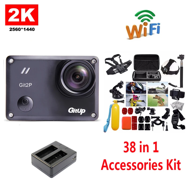 Free-Shipping-GitUp-GIT2P-2K-WiFi-Camera-30fps-1080P-Sports-Action-Cam-Extra-1pcs-Battery-Battery