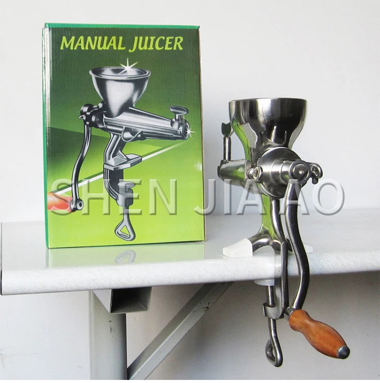 espremedor manual de sementes de grama de máquina de suco de vegetais com manivela espremedor de aço inoxidável