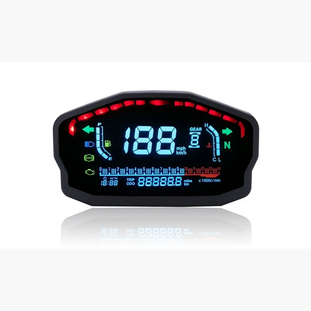 

Motorcycle Modified Color Screen LCD Speed Water Temperature Oil Meter Speed 1-6 Gear Water Temperature Oil Gauge 1.2.4 Cylinder