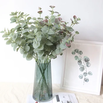 

8Pcs Romantic Leaf Eucalyptus Artificial Leaves Wreath Gift Scrapbooking Craft Apple Plants Fake Flower Wedding Decor