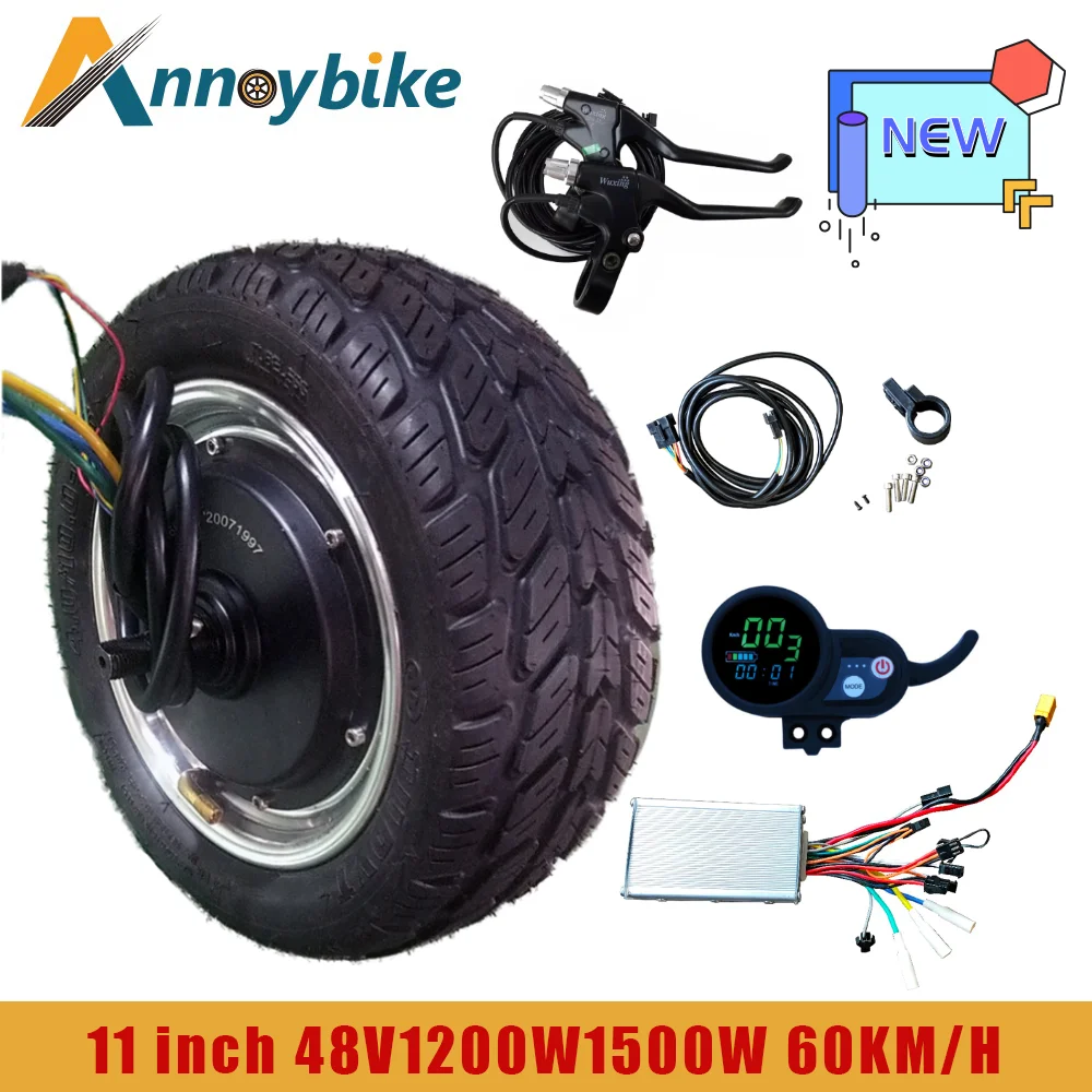 11 дюймов 48 В 1200W1500W 60 км/ч 4 0/10 0-6 5 втулка мотора бесредукторный двигатель