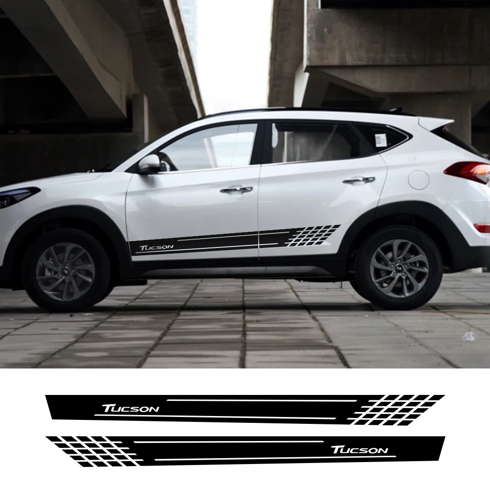 2 PCS Graphic Vinyl Mud Splash Car Sticker For Hyundai Tucson Side Door  Decals