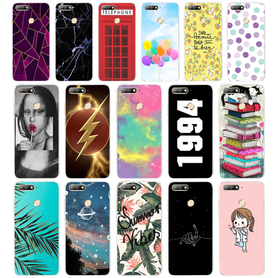 

F For Huawei Honor 7C Case Cover 5.7" Soft TPU Silicone Bumper Honor 7C Cases for Huawei Honor 7C AUM-L41 Phone Case Back Cove