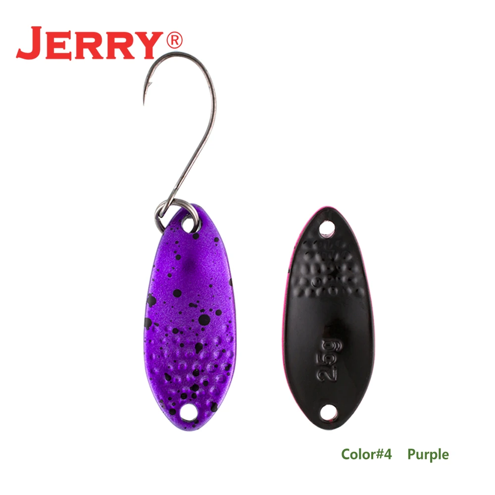 Jerry 1 шт. сверхлегкие рыболовные ложки пресноводная рыболовная наживка японская латунная форель блесна яркие цвета - Цвет: Purple