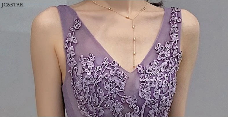 Лавандовое фиолетовое платье для невесты, длинное Тюлевое, расшитое бисером, сексуальное, с v-образным вырезом, ТРАПЕЦИЕВИДНОЕ, vestidos de boda invitada abiti damigella donna robe demoi