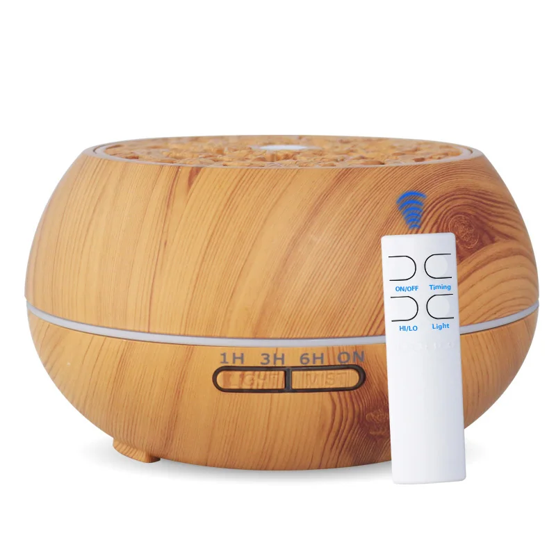 Soar Hollow wifi aromatherapy machine 7-color led light air humidifier 550ml wooden aroma diffuser