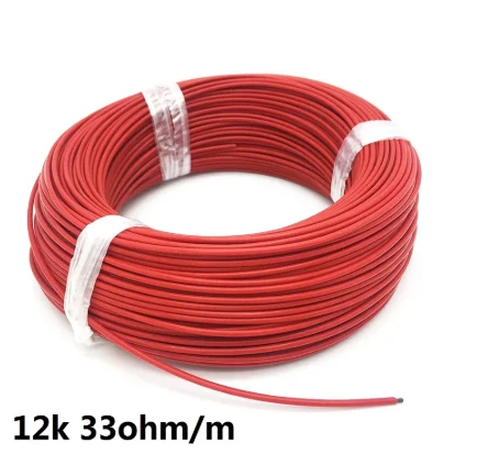 30m 12k 33ohm silicone rubber carbon fiber heating cable 5V-220V floor heating low cost high quality infrared heating wire