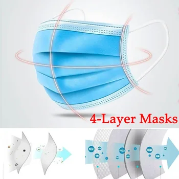 

4-layer Strong Protection Masks Disposable Civilian Dust Filter Face Masks Disposable Face Mask Wholesale