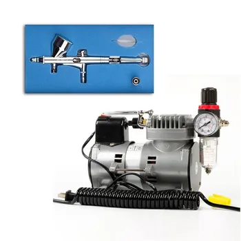 

0.2mm Needle Air Brush Set Air Pump Art Pump Silent Air Compressor Body Paint Nail Art Spray Gun Dual Action Makeup Airbrush Kit