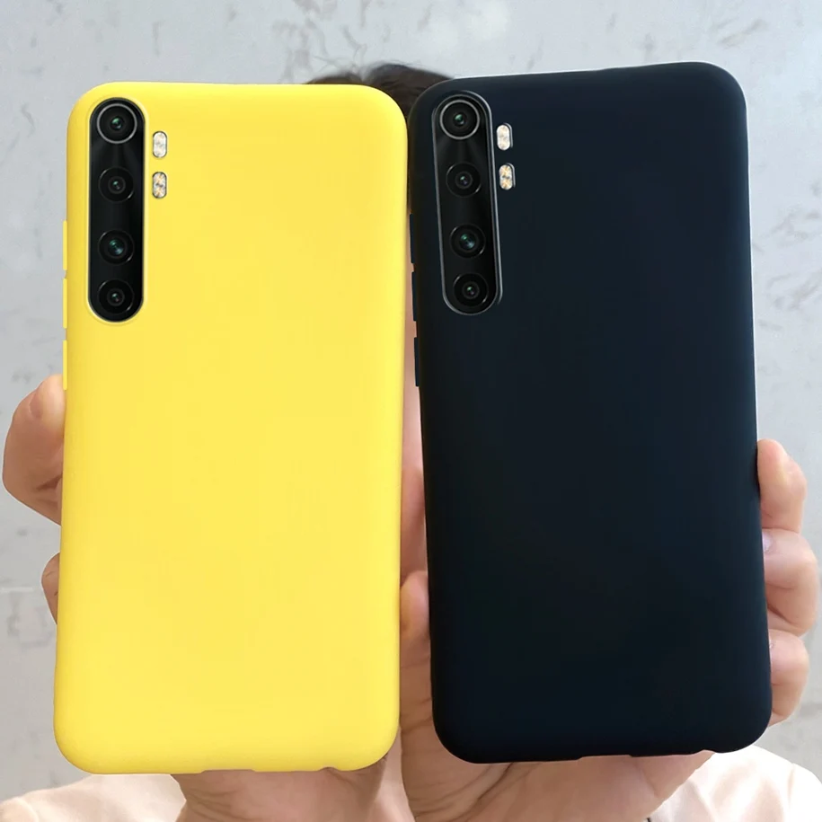 Per Xiaomi Mi Note 10 Lite Case 6.47 "Giallo Nero Colore Soft Funda Slim Cover Posteriore Per Xiaomi Note 10 Lite Mi Note10 Lite Coque