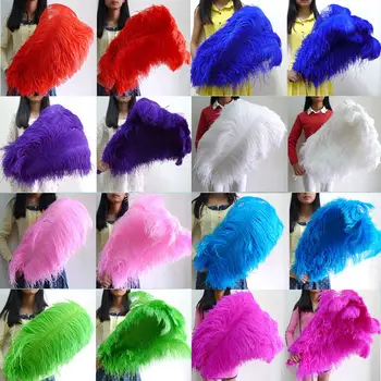 

Hot 50 pcs Beautiful 11 Color "Thick Stem" Male Ostrich Feathers 28-30inches/70-75cm Wedding Birthday Christmas Decoration