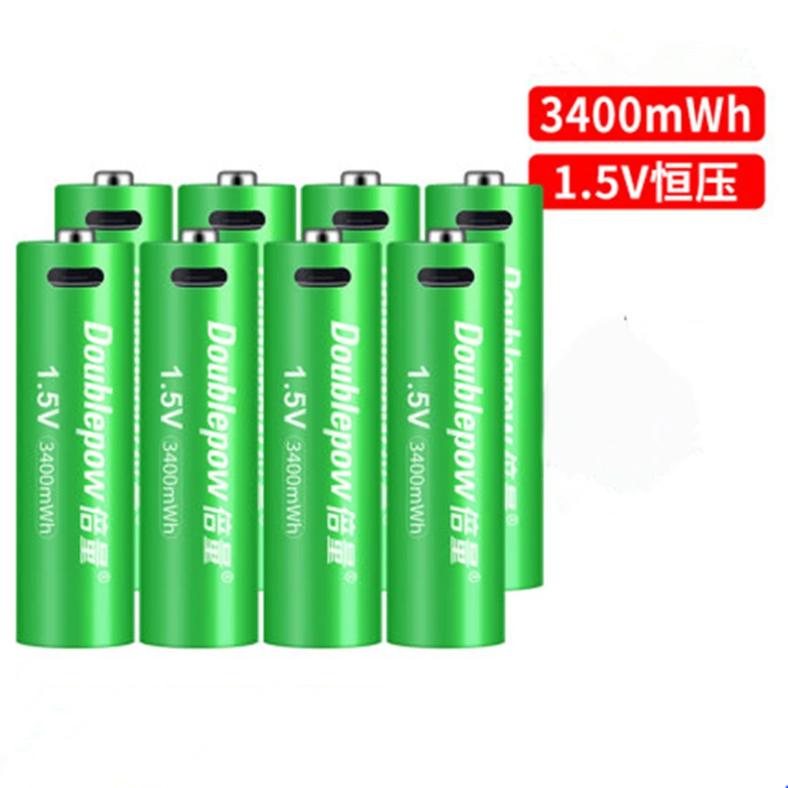 

8Pcs/lot New 1.5V 3400mWh AA rechargeable battery USB rechargeable lithium battery fast charging via Micro USB cable