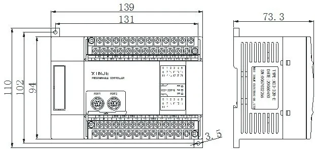 XC3-24T-E XINJE XC3 серии PLC AC220V DI 14 DO 10 транзистор в коробке