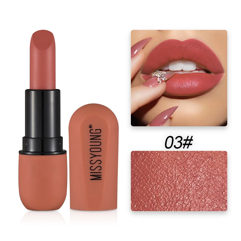 New Fashion Sexy Charming Red Lipstick Matte Waterproof Velvet Lip Stick 12 Colors Pigments Makeup Matte Lipsticks Beauty Lips - Цвет: 03