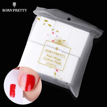 

BORN PRETTY 450 Pcs Lint-Free Healthy No Chips Clean Cotton Pads for Remover Gel Nail Polish Wipe Tips Nail Art Tools